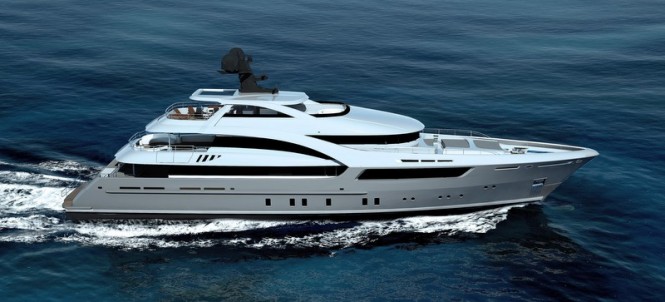 Rendering of the new Sarp 46m Yacht by Sarp Yacht