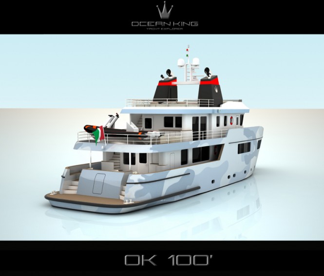 Super yacht Ocean King 100 - aft view