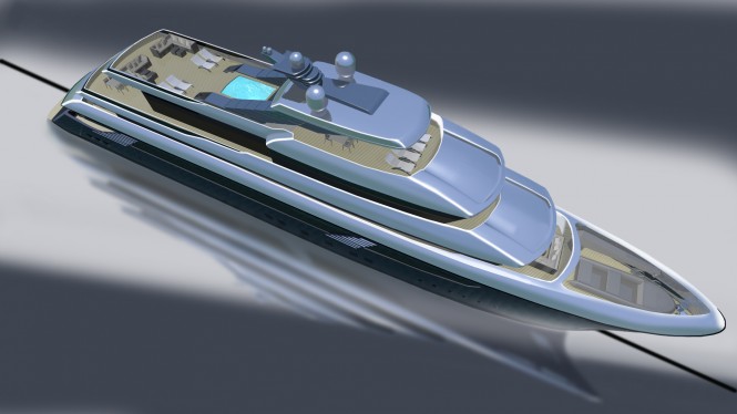 Super yacht SKUA54 concept from above