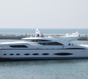 Brand new Superyacht AB 145 in the port of Marina di Carrara, Italy