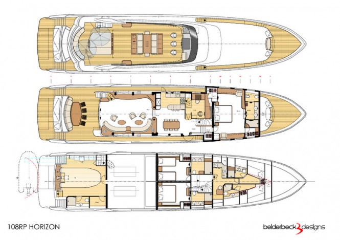 33m Horizon superyacht - Layouts