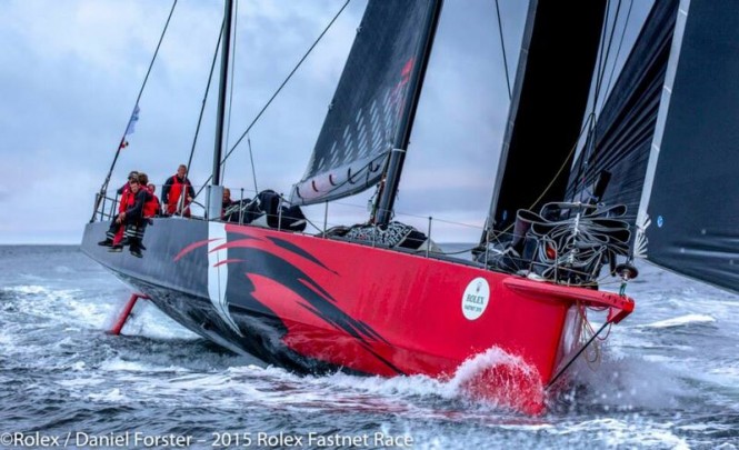 100ft Supermaxi yacht Comanche by Hodgdon Yachts at full speed - Photo by Rolex Daniel Forster