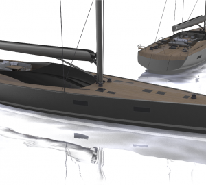 Arrival of 33m Sailing Yacht MM33 Hull at Vitters Shipyard