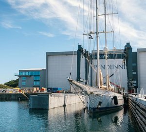 Majestic 55m Sailing Superyacht ADELA at Pendennis for fourth time