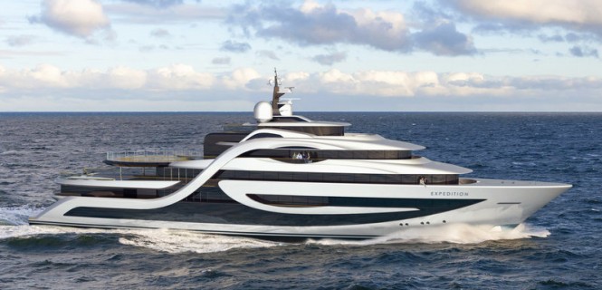 75m mega yacht EXPEDITION concept by Andy Waugh Yacht Design