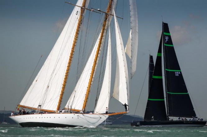 A diverse fleet. The majestic charter yacht Eleonora and Bella Mente yacht at the RYS Bicentenary International Regatta - Photo by Paul Wyeth pwpictures.com