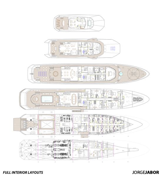 ARAGONESE superyacht concept - Full Interior Layouts