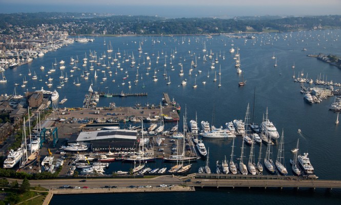 Aerial view of Newport Bucket Regatta - Photo by Billy Black