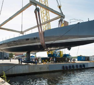 All-new silver-hulled Baltic 115 Custom Yacht launched