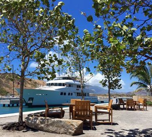 Graceful Burger Motor Yacht INGOT A Regular Visitor To Christophe Harbour In St Kitts and Nevis