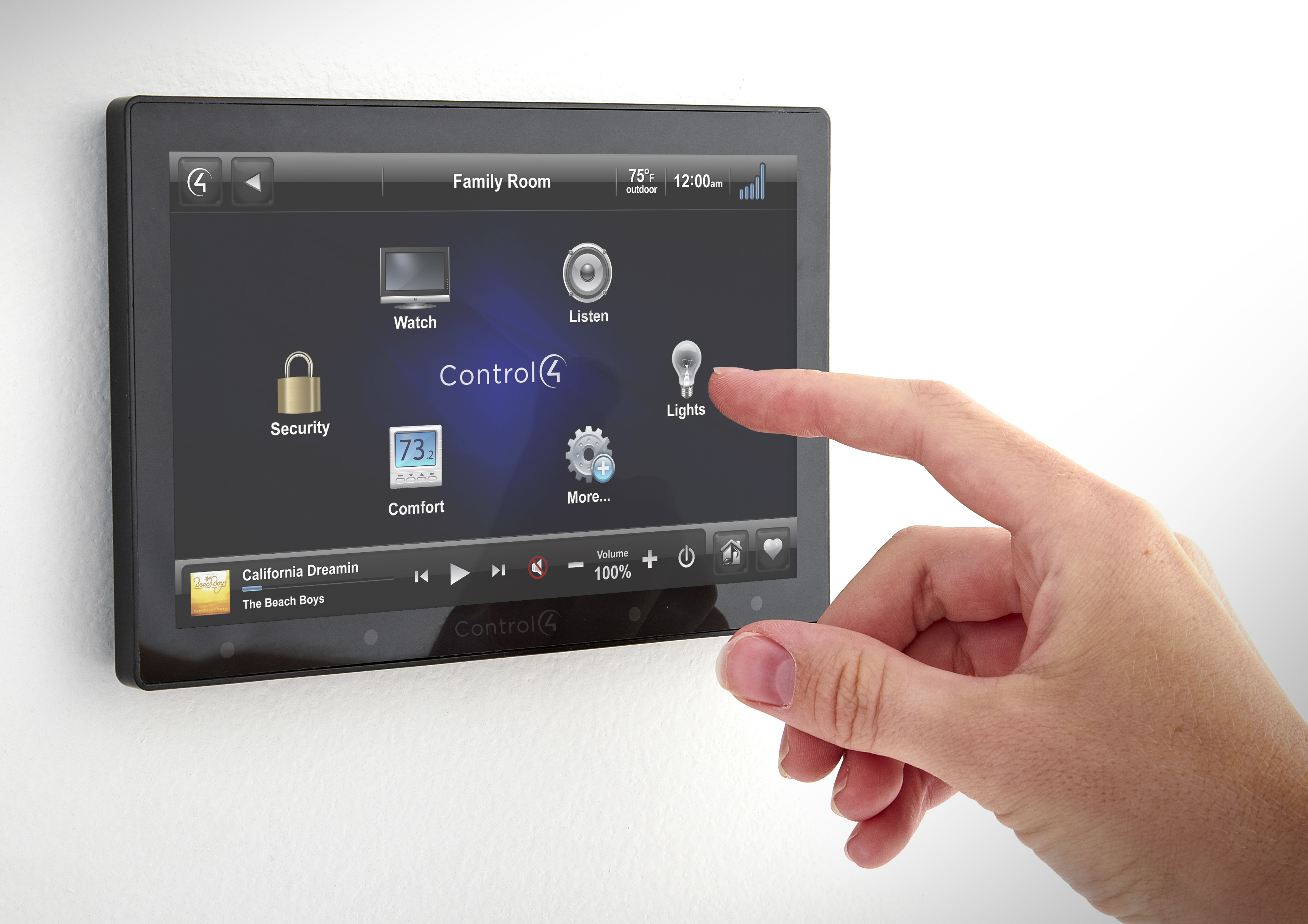 Control 4 in wall touch screen by Veritais — Yacht Charter & Superyacht