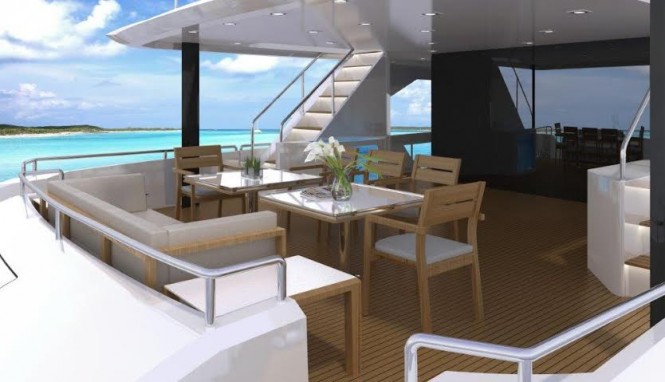 Horizon luxury yacht FD85 - Aft Deck