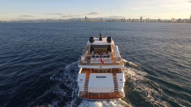Luxury motor yacht SAHANA - aft view