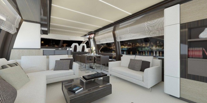 Luxury yacht Azimut 72 - Saloon