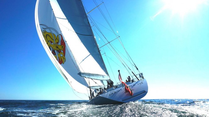 Luxury yacht MARI CHA III under sail