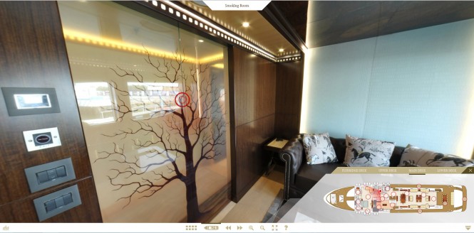 Majesty 155 superyacht virtual tour - Cigar Lounge