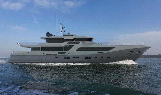 Motor yacht Explorer 40M Wide Bow - side view