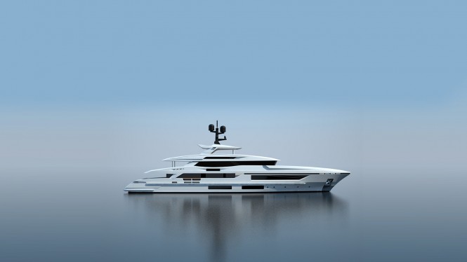 New 48m Baglietto displacement yacht - side view