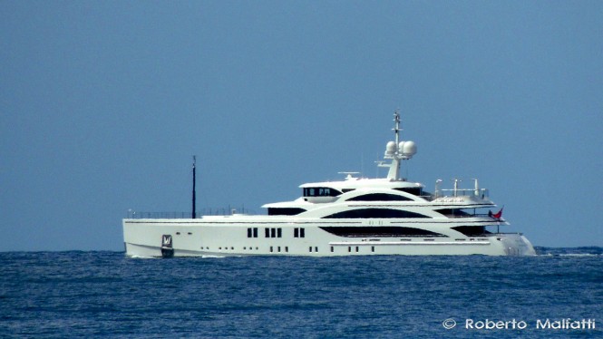 New 63m FB265 Superyacht 1111 by BENETTI underway in Livorno, Italy - Photo by Roberto Malfatti