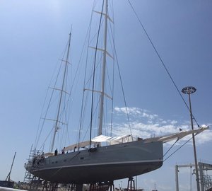 Varnish work aboard Royal Huisman Sailing Yacht ELFJE by Absolute Boat Care