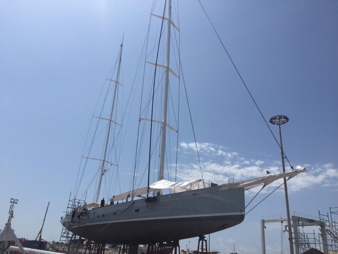 Royal Huisman super yacht ELFJE in STP Shipyard in Palma