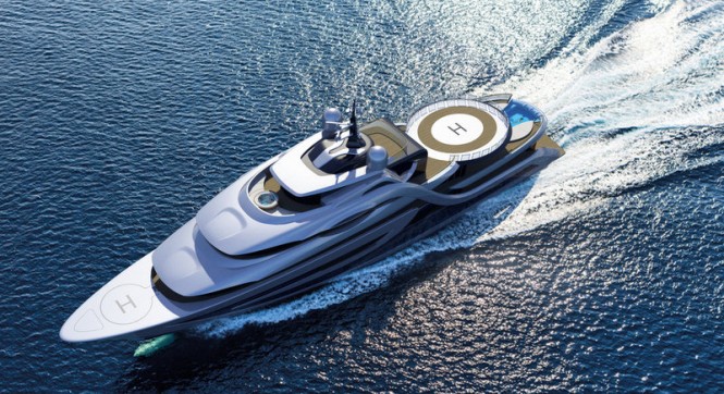 Superyacht EXPEDITION concept from above