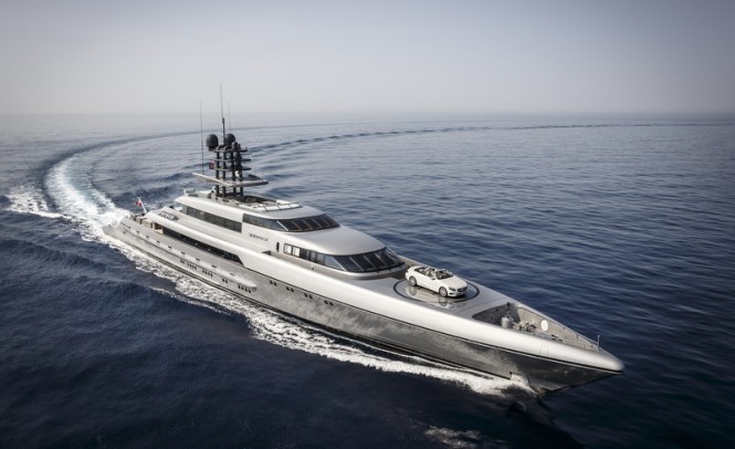 77m mega yacht SILVER FAST by SilverYachts with the new S Class Convertible at full speed