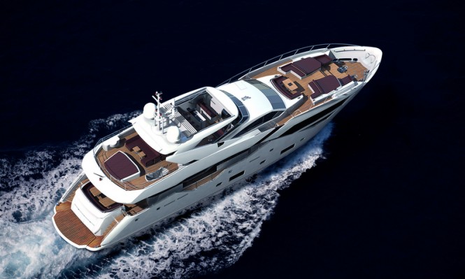 Rendering of new Sunseeker 116 Yacht to be powered by MTU engines