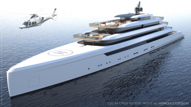 120M Mega Yacht OPEN 120 concept by Van Geest Design