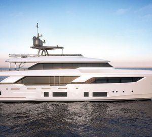 New renderings of striking 37m Custom Line Superyacht NAVETTA 37