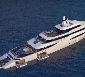 Luxury Mega Yacht OTTANTACINQUE concept introduced by Fincantieri and Pininfarina at MYS