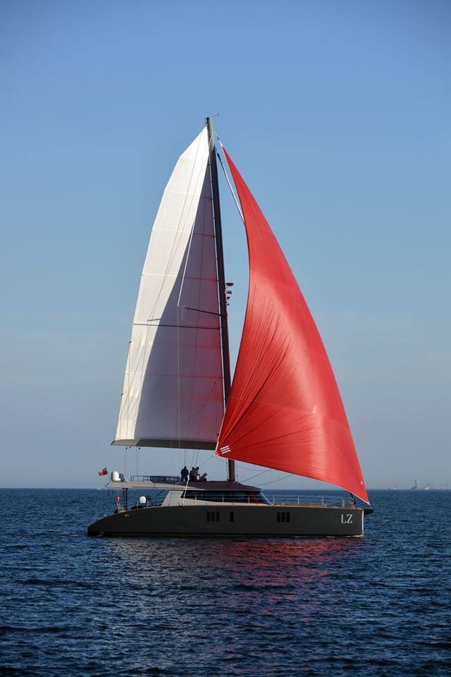 Luxury catamaran LUCY Z under sail