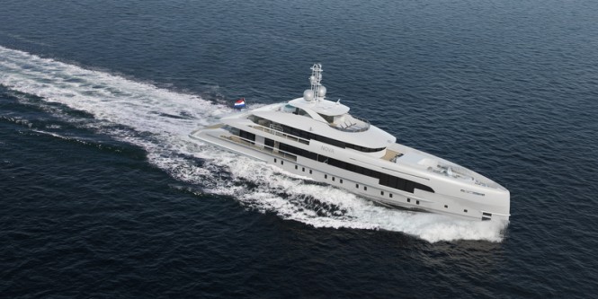 Luxury yacht NOVA from above