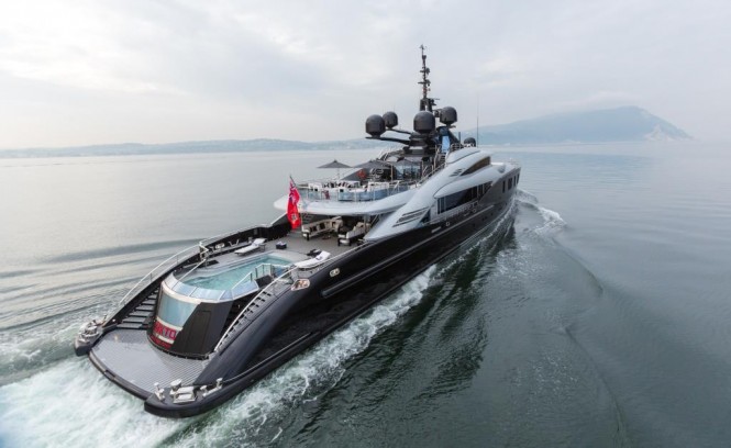 Luxury yacht OKTO - aft view