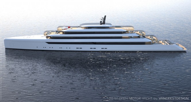 Luxury yacht OPEN 120 concept - side view