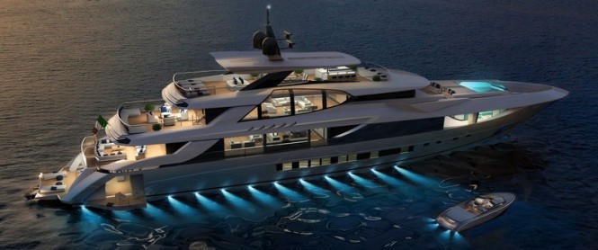 Luxury yacht Oceano 55 by night