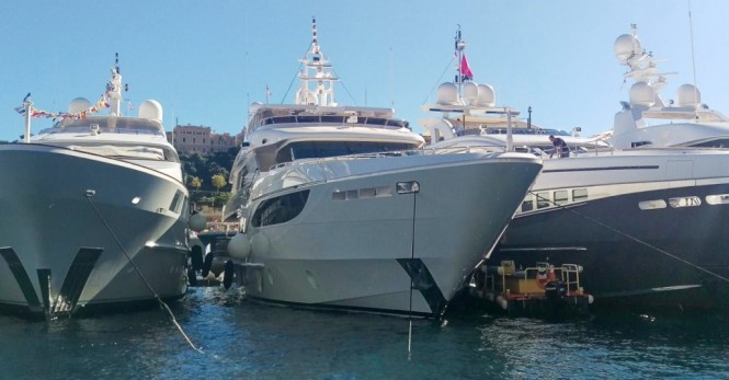 Majesty 135 Yacht JEWEL by Gulf Craft on display at the 2015 Monaco Yacht Show