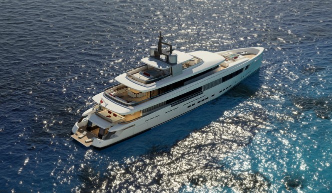 Motor yacht ARIA project from above
