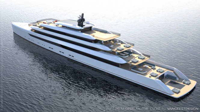 OPEN 120 superyacht concept - aft view