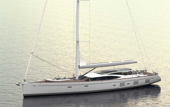 Rendering of first superyacht Oyster 118 by Oyster Yachts
