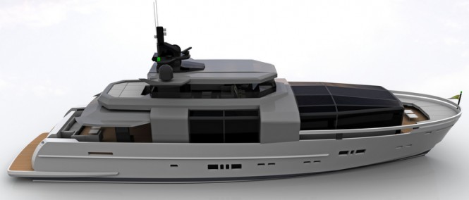Rendering of the first Arcadia 100 superyacht