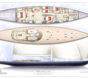 Spirit Yachts at MYS with 118' Sailing Yacht Design and Spirit Royal 110' Motor Yacht Drawings on Display