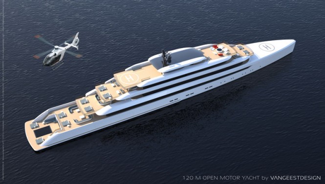 Superyacht OPEN 120 concept from above