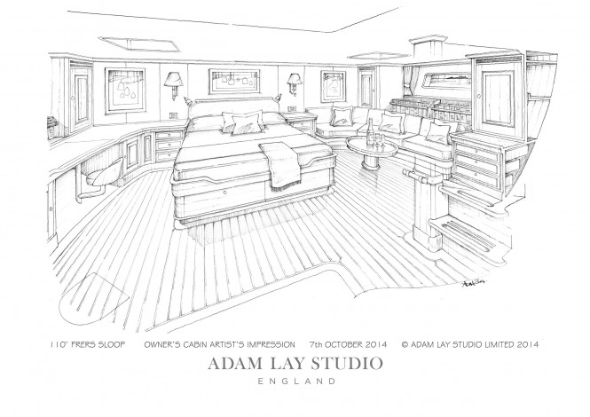 110' Frers Superyacht Hull 1012 - Owners Cabin