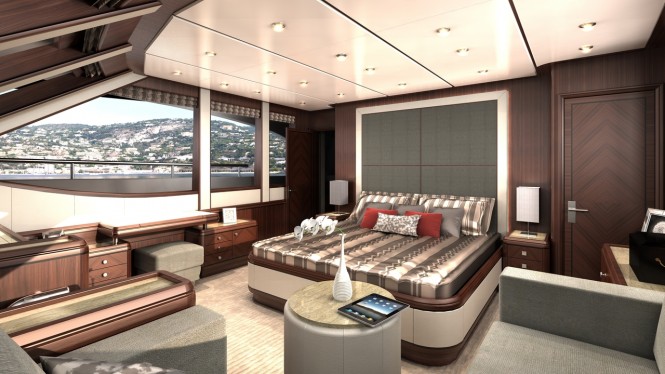 112' Ocean Alexander Tri-Level luxury yacht - Master cabin