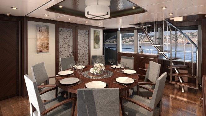 112' Ocean Alexander Tri-Level superyacht - dining