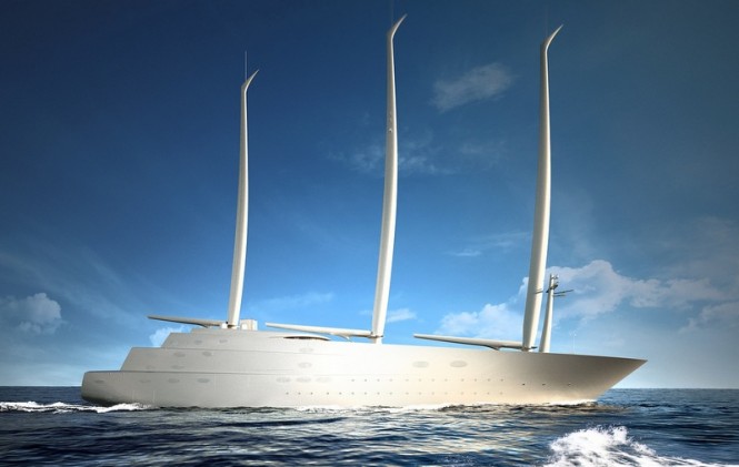 142m sailing mega yacht A - Image credit to Pascal Deis and Starck Network