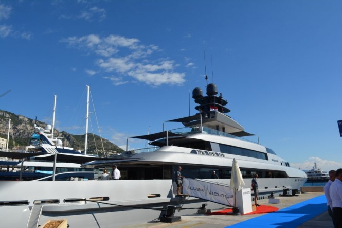 77m SilverYachts Mega Yacht SILVER FAST on display at 2015 MYS