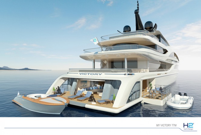 77m mega yacht VICTORY concept - Beach Club