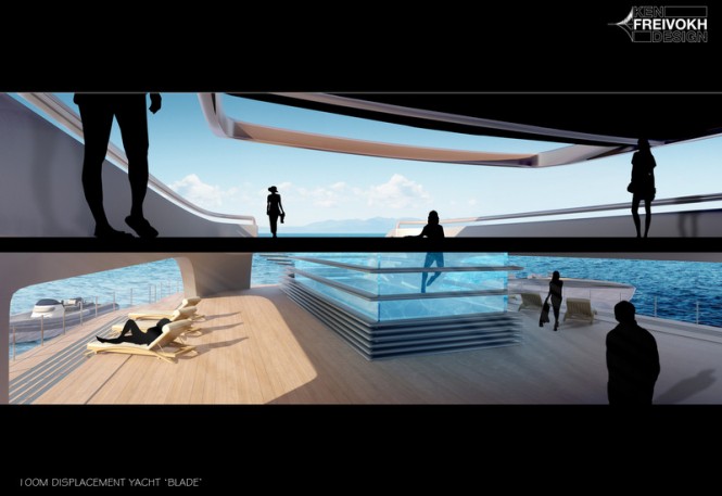 Aboard 100m motor yacht BLADE concept